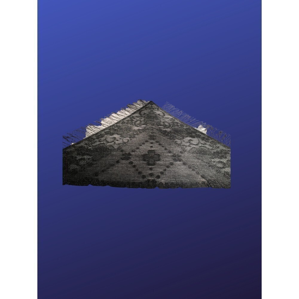 Unbranded Shawl Wrap, Triangle With Fringe, Silve… - image 3